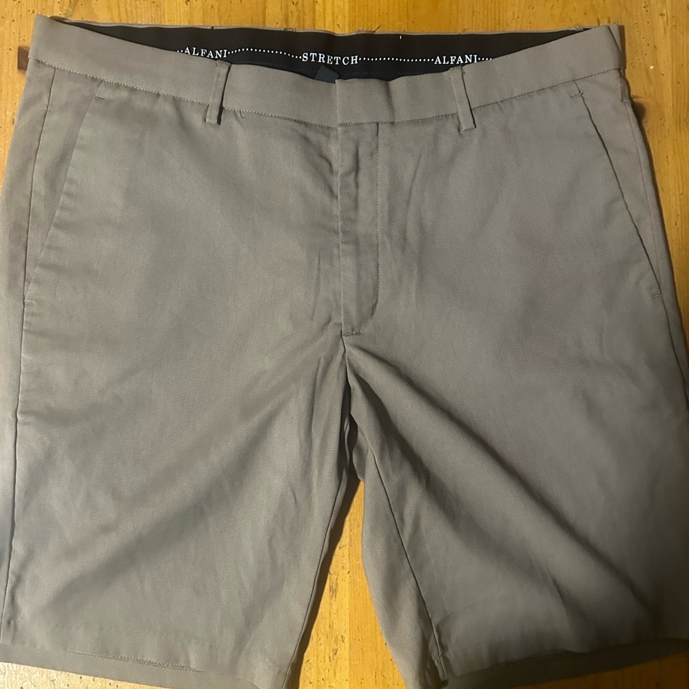 Alfani Tan Flat Front Shorts Casual Style